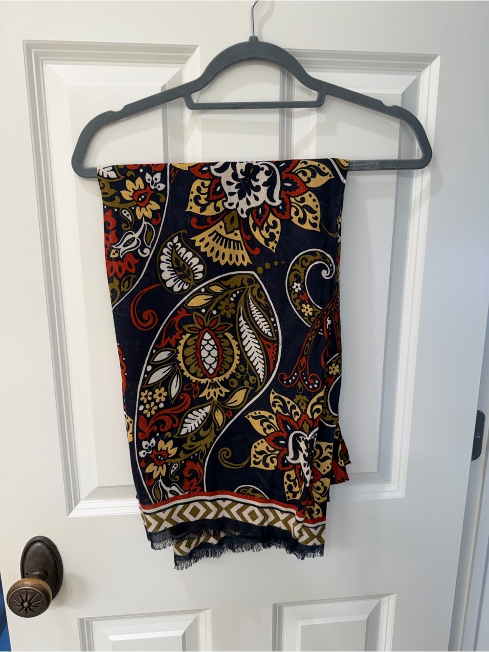 Spartina 449 Navy, Red, and Gold Paisley Scarf